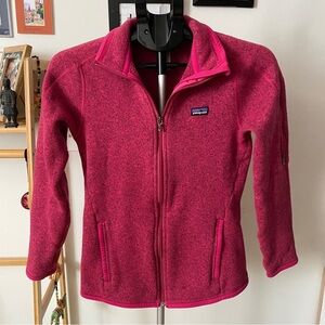 Patagonia Jacket Women’s XS Pink Full Zip Ribbed Better Sweater Pockets Comfort